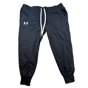 Under Armour Loose Fit Jogger Sweatpants Black 1X Cotton Polyester Athletic